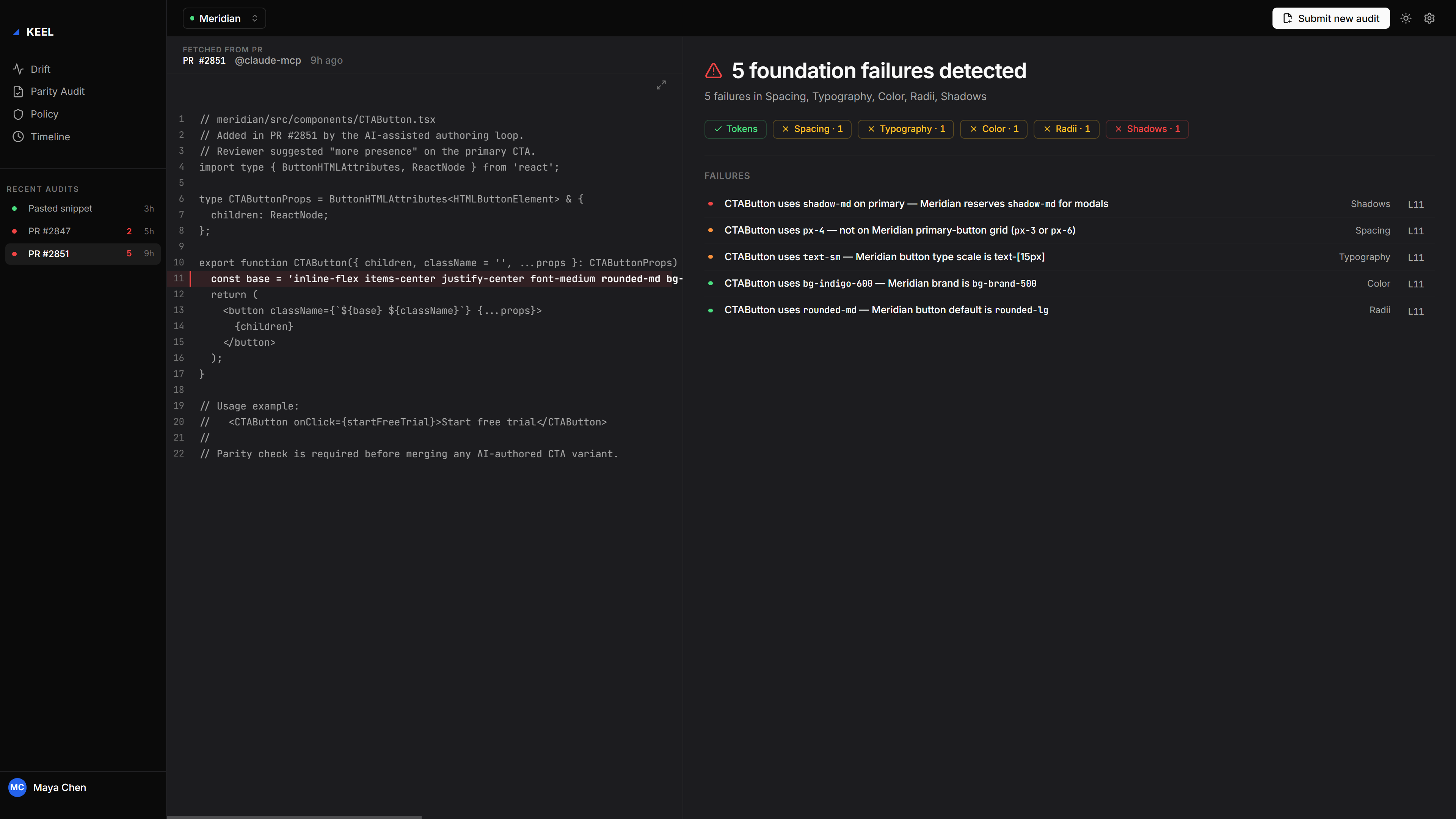 Improver proposal — rationale, parity pass, policy decision, and live preview